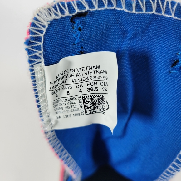 Converse All Star Double Tongue Low Top Shoes Blue Hot Pink Size Womens 6 - Picture 4 of 14